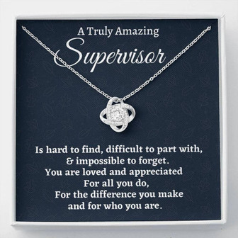 Supervisor Necklace Gift, Appreciation Gift For A Supervisor, Love Knot Necklace, Supervisor Gift - Thegiftio UK