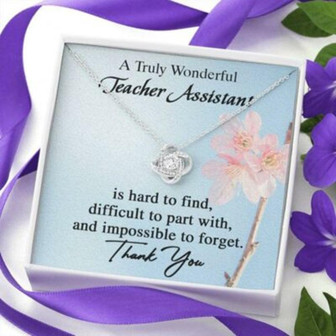 Teacher Assistant Necklace, Thank You Teacher, Appreciation - Thegiftio