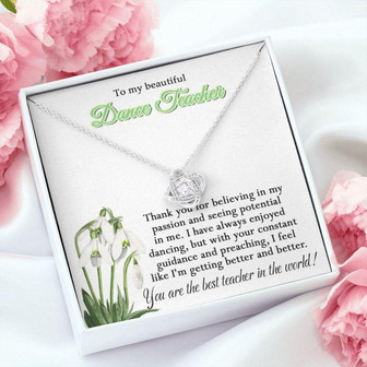 Teacher Necklace, Dance Teacher Necklace, Gift For Dance Teacher, To My Beautiful Dance Teacher Gift - Thegiftio