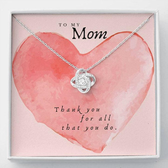 Thank You Mom - Love Knot Necklace - Lovely Heart - Thegiftio UK