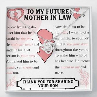 Thanks For Sharing Your Son Love Knot Necklace Gift For Mother In Law - Thegiftio