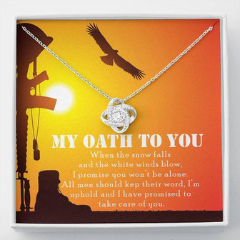 The Veteran Oath Love Knot Necklace - Thegiftio