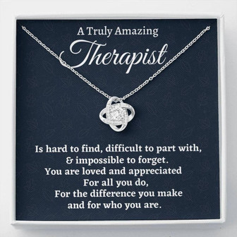 Therapist Necklace Gift, Appreciation Gift For A Therapist, Love Knot Necklace, Therapist Gift - Thegiftio UK