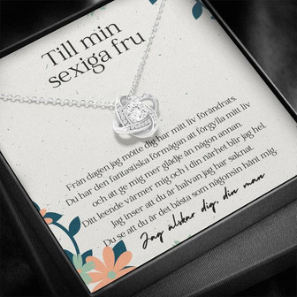 Till Min Sexiga Fru - Gold Love Knot Necklace - Thegiftio UK