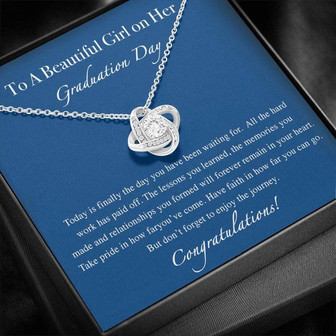 To A Beautiful Girl On Her Graduation - Love Knot Necklace - Thegiftio UK