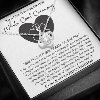 To A New Doctor - White Coat Ceremony - Love Knot Necklace - Thegiftio