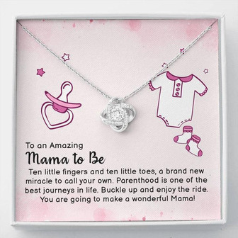 To An Amazing Mama To Be - Love Knot Necklace - Thegiftio