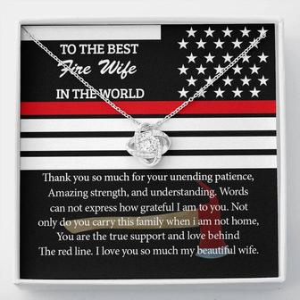 To Firefighter Wife Love You So Much Love Knot Necklace Gift For Her Fire Wife - Thegiftio UK