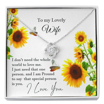 To Lovely Wife Love Knot- Necklace, With Pod Message Cards, Husband Gift To Wife, Love Your Husband. - Thegiftio UK