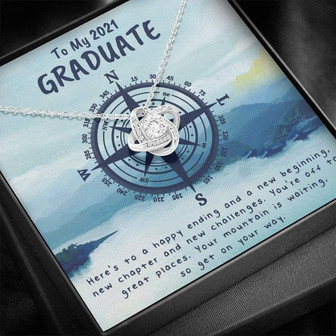 To My 2021 Graduate - A Happy Ending & New Beginning - Love Knot Necklace - Thegiftio UK