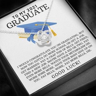 To My 2021 Graduate - Time For More - Love Knot Necklace - Thegiftio UK