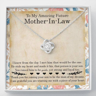 To My Amazing Future Mother-In-Law Gift Love Knot Necklace, Gift For Future Mother-In-Law, Birthday Mother's Day Gift Necklace - Thegiftio