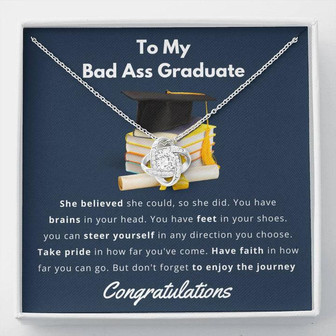 To My Bad Ass Graduate - Love Knot Necklace - Thegiftio