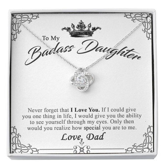 To My Badass Daughter - Love Knot Necklace - Thegiftio UK