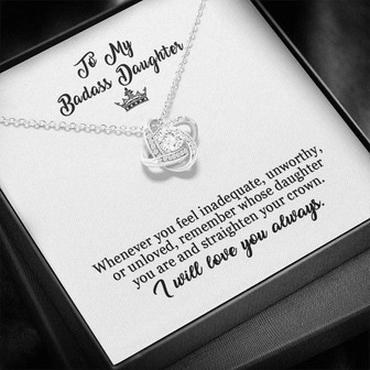 To My Badass Daughter - Love Knot Necklace - Thegiftio UK