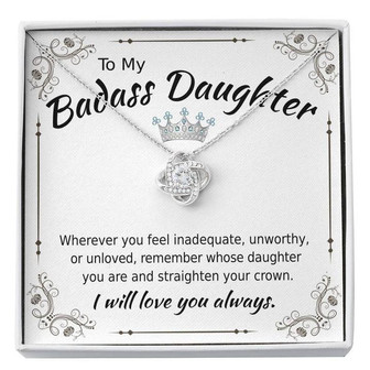 To My Badass Daughter - Love Knot Necklace - Thegiftio UK