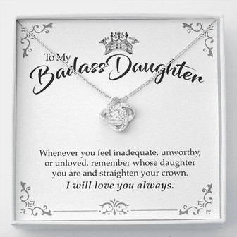 "To My Badass Daughter" Love Knot Necklace Gift Set - Thegiftio UK