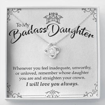 "To My Badass Daughter" Love Knot Necklace Gift Set - Thegiftio UK