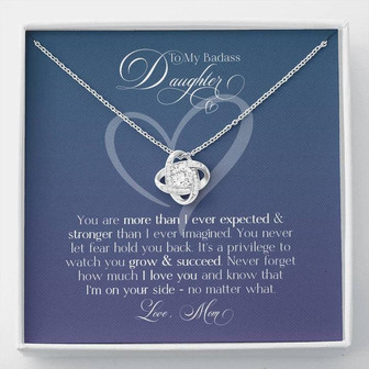 To My Badass Daughter Love Knot Necklace - Thegiftio UK