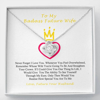 To My Badass Future Wife Love Knot Necklace - Thegiftio UK
