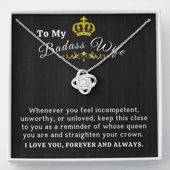 To My Badass Wife Gift - Love You Forever And Always - Love Knot Necklace - Thegiftio UK