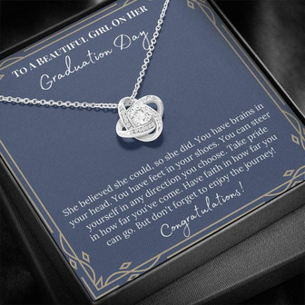 To My Beautiful Daughter - Enjoy The Journey - Love Knot Necklace - Thegiftio