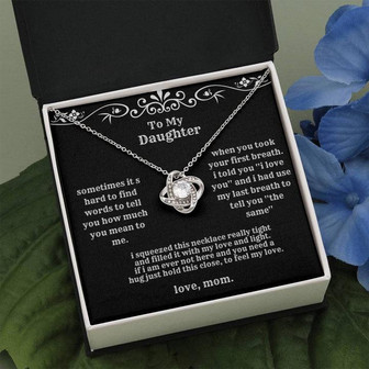 To My Beautiful Daughter - From Mom - Love Knot Necklace - Thegiftio UK