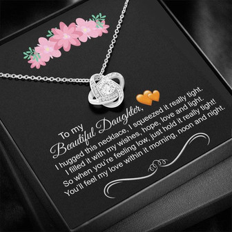 To My Beautiful Daughter - I Love You Message - Love Knot Necklace - Tmd14 - Thegiftio UK