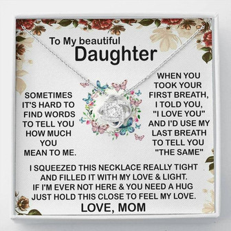 To My Beautiful Daughter - Love Mom Love Knot Necklace - Thegiftio UK
