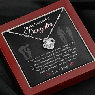 To My Beautiful Daughter From Dad - Your Time To Shine - Love Knot Necklace - Thegiftio UK