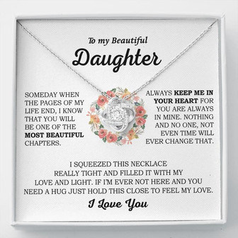 To My Beautiful Daughter | Love Knot Necklace - Thegiftio UK