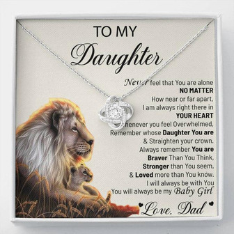 To My Beautiful Daughter Love Knot With Mahogany Style Luxury Box And Pod Message Card - Love Knot Necklace - Most Popular Gifts For Daughter - Thegiftio UK