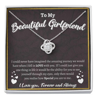 To My Beautiful Girlfriend Love Knot Necklace - Thegiftio UK