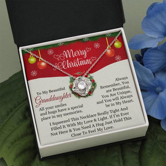 To My Beautiful Granddaughter - Love, Grandma | Love Knot Necklace - Thegiftio UK
