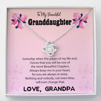 To My Beautiful Granddaughter Love Knot Necklace - Thegiftio UK