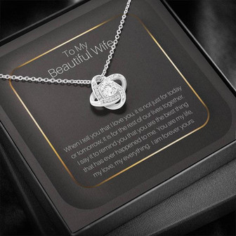 To My Beautiful Wife - My Life, My Love, My Everything Love Knot Necklace - Thegiftio UK