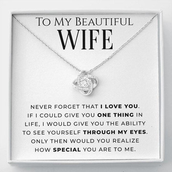 To My Beautiful Wife - Silver Love Knot Necklace - Thegiftio UK