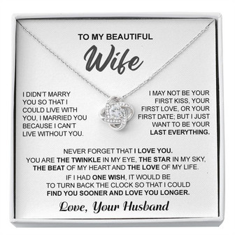 To My Beautiful Wife | Love Knot Necklace - Thegiftio UK