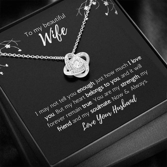 To My Beautiful Wife Love Knot Necklace - Thegiftio UK
