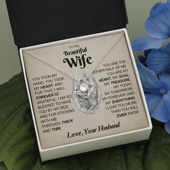 To My Beautiful Wife | Love Knot Necklace - Thegiftio UK