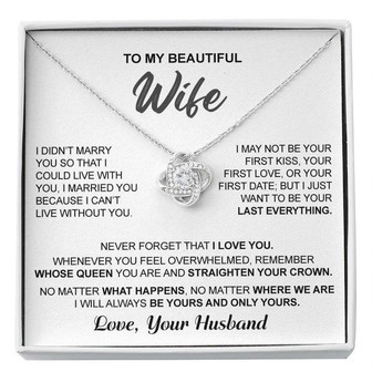 To My Beautiful Wife | Love Knot Necklace - Thegiftio UK