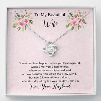 To My Beautiful Wife Stunning Love Knot Necklace - Thegiftio UK