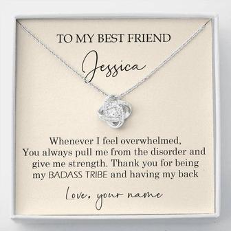 To My Best Friend Love Knot Necklace, Thank You For Being My Badass Tribe, Best Friend Birthday - Thegiftio UK