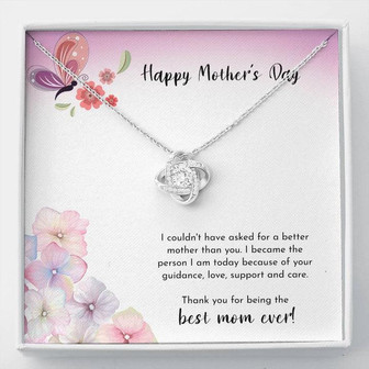 To My Best Mom - Love Knot Necklace - Gift For Mom With Message Card - Mother's Day, Birthday Gift - Thegiftio