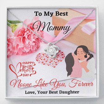 To My Best Mommy From Best Daughter Love Knot Necklace - Thegiftio UK