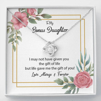 To My Bonus Daughter Love Knot Necklace - Thegiftio UK