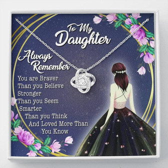 To My Daughter - Always Remember - Love Knot Necklace - Thegiftio