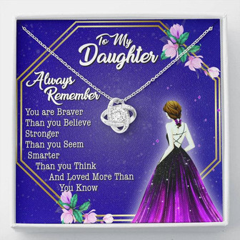 To My Daughter - Always Remember -Love Knot Necklace - Thegiftio