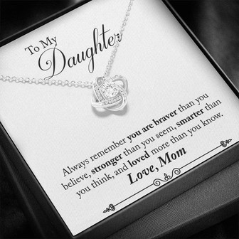 To My Daughter - Always Remember That You Are Loved - Elegant Love Knot Necklace - Tmd01 - Thegiftio