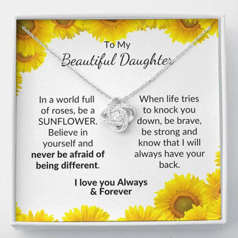 To My Daughter - Be A Sunflower - Love Knot Necklace - Thegiftio UK